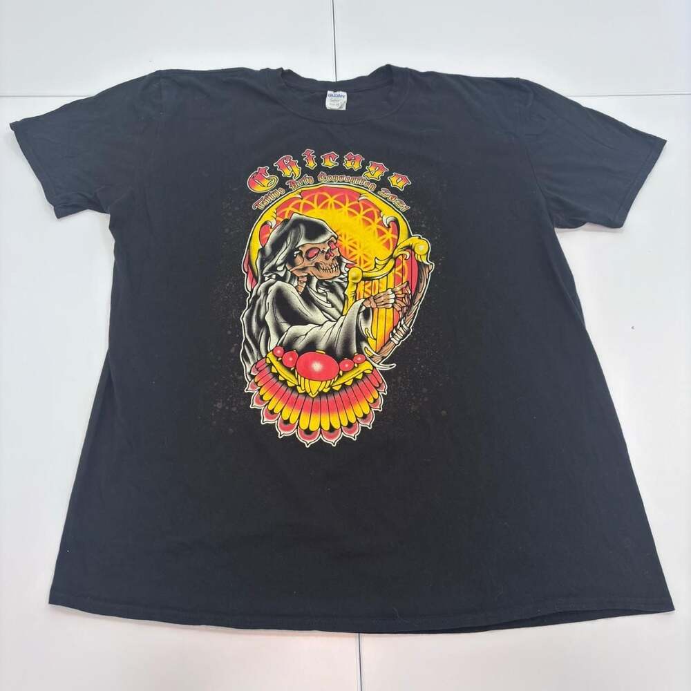 Gildan Softstyle Chicago Tattoo Arts Convention 2021 Grim Reaper T-Shirt